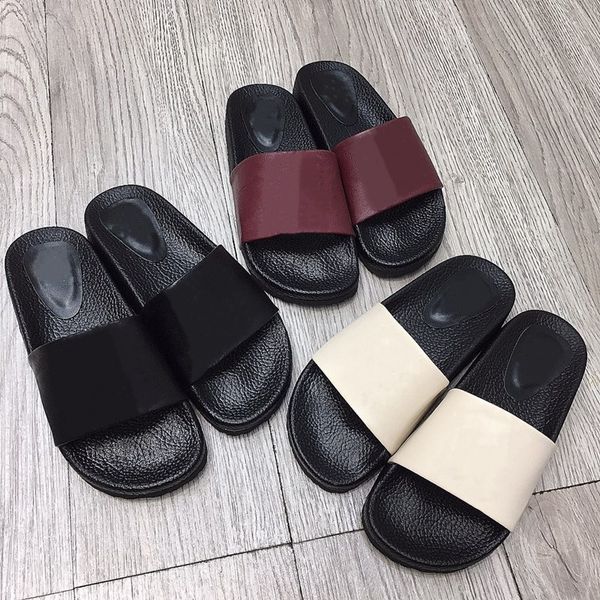 

women designer brand slippers summer fall shoes sandals club plus size flips flops dress shoe pu patent leather print letter scuffs flat hee, Black