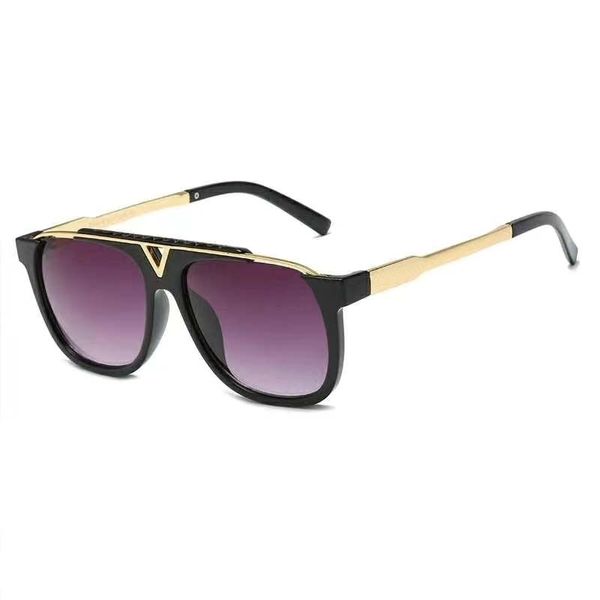 occhiali da sole vintage da uomo 0937 piastra combinata in metallo con piastra quadrata, forte lente UV400 misura euro con box311y