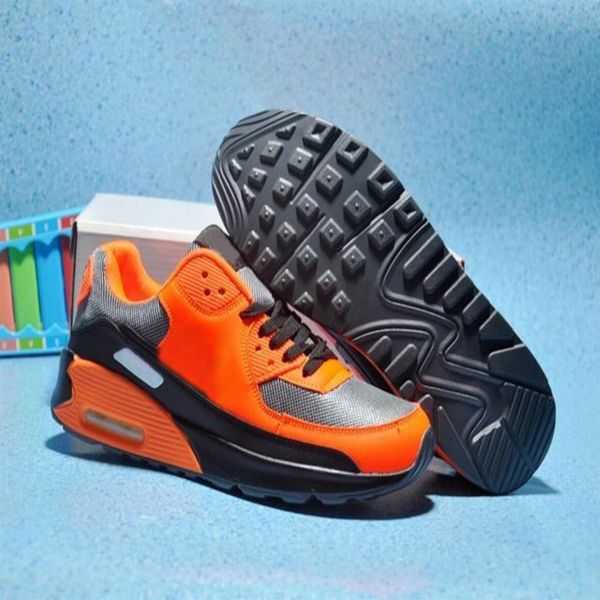 

new men womens classic 90 men and women running shoes orange black sports trainer cushion surface breathable 36-44215w