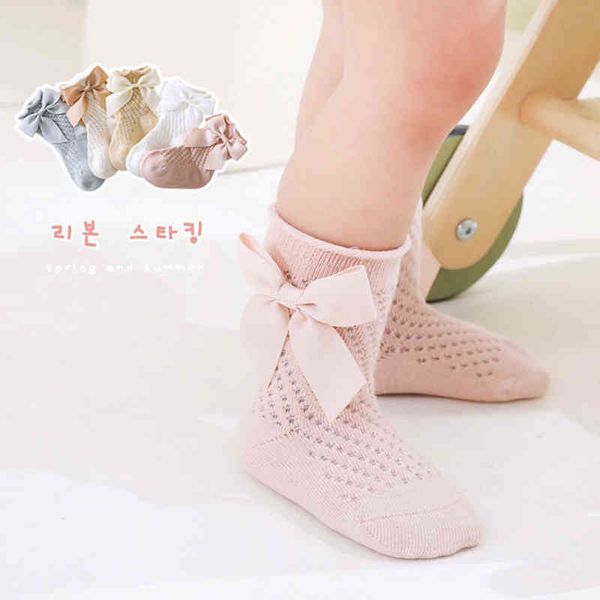 

cute toddler baby girls socks infants solid elastic bow ruffled spanish style kids floor school uniform leggings l220716, Pink;yellow
