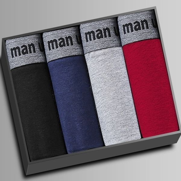 

4pcslot male panties cotton mens underwear boxers breathable man boxer solid underpants comfortable brand shorts mens boxers y200415, Black;white