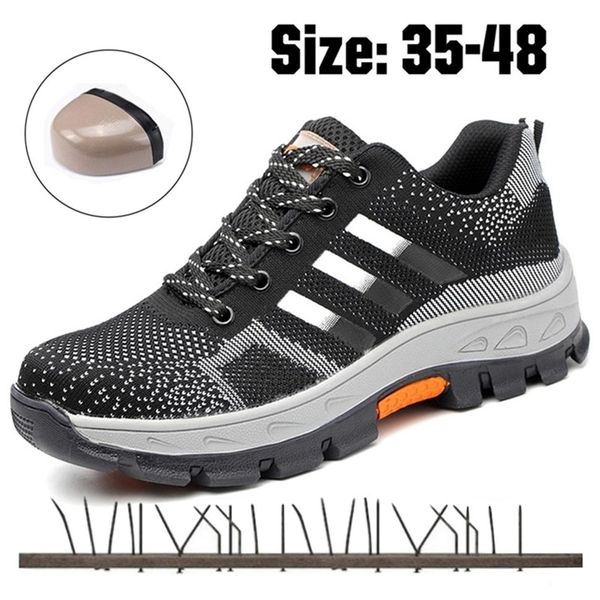 

work steel toe men breathable man indestructible shoes for outdoor puncture proof safety boots y200915246e, Black;brown