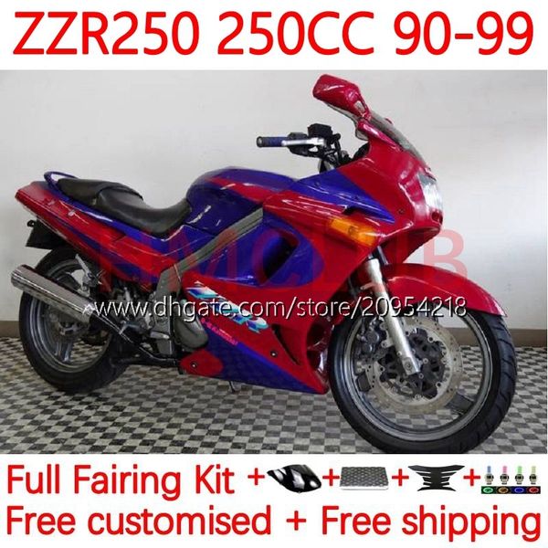 Kit carrozzeria per KAWASAKI NINJA ZZR250 ZZR-250 90 91 92 93 94 95 96 97 98 99 Carrozzeria 16No. Carenatura originale rosso lucido