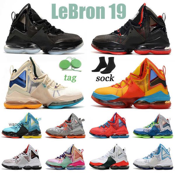

designer lebrons 19 basketball shoes men women trainers christmas tropical sports sneakers minneapolis lakers 19s uniform hook sketch bred, Black
