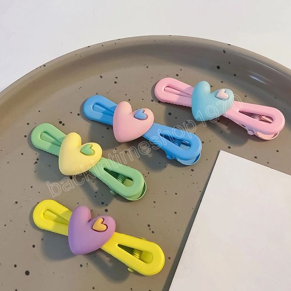 Coreano Candy Color Love Hairpin Girl Cute All-match Barrettes Bangs Clip Fashion Personality Hair Accessories Sen Headwear