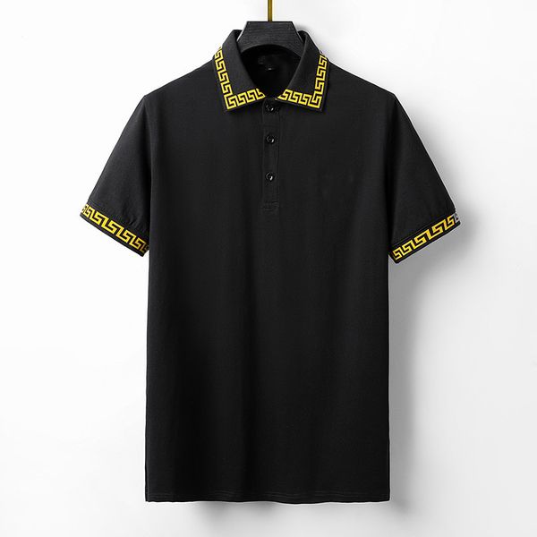 

2022 men's embroidery trendy casual polo short sleeve, White;black