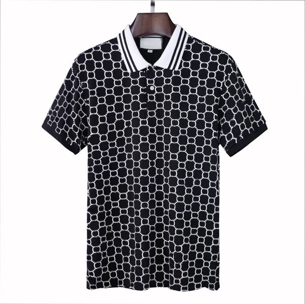 

men's polos summer men tees polo tshirt man t shirt short sleeve business casual letter printing designer mans tee cottom clothing tee, White;black