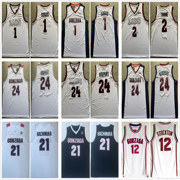 

stitched ncaa gonzaga bulldogs college basketball jerseys zags rui 21 hachimura 1 jalen suggs 24 corey kispert 2 drew timme vintage john sto, Black
