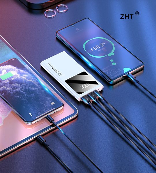 

20000mah~ zht power bank dual usb qc 3.0 portable charging poverbank mobile phone external battery