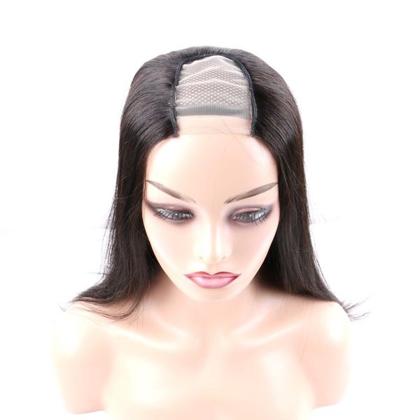 Parrucche con parte a U Capelli umani vergini brasiliani Glueless Testa piena Clip in mezze parrucche 12-32 pollici Onda del corpo diritta profonda