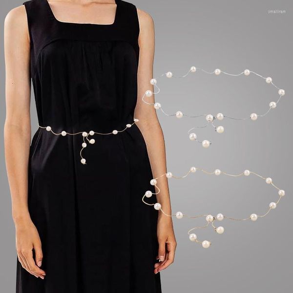Поясные поясные черные поясные женские модные цепь для талию платья на талию 46 дюймов Menbelts smal22