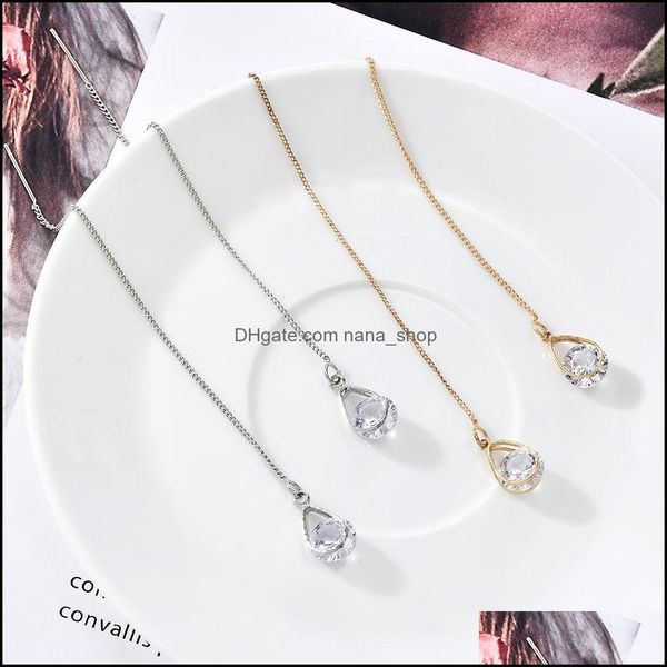 

dangle chandelier earrings jewelry new fashion crystal long drop rhinestone tassel oorbellen brincos earring dhmtc, Silver