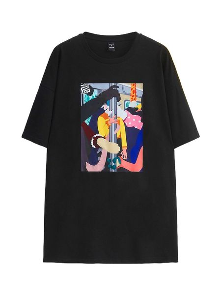 

x dilianny espinoza figure graphic drop shoulder tee h3hy#, White