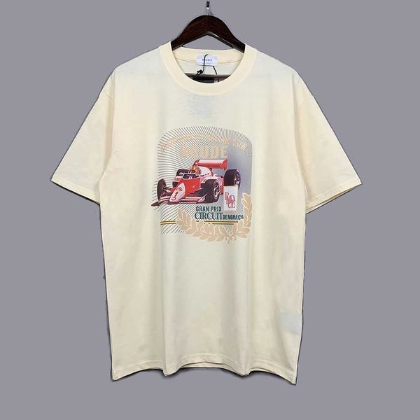 

men t shirt 22ss rhude f1 racing gran prix circuit de monaco hd printed short sleeve, White;black
