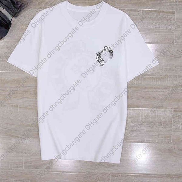 

designer correct version of hearts21ss dark mourning cross leather alphabet short sleeve t-shirt for men and women, White;black