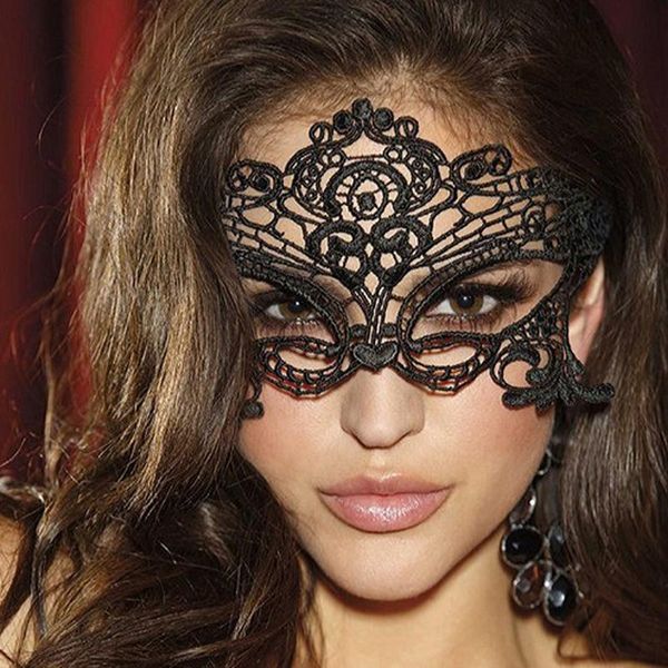 Party Masken Variety -Style Lace Maske Sexy Make -up -Ball Bar Nachtclub Erwachsener Frauen schwarzer halbe Gesichts -Augen PatchParty