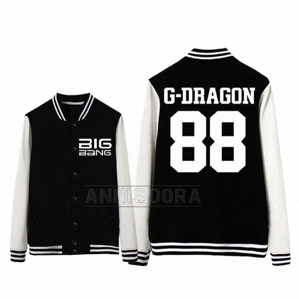 

men's jackets bigbang gdragon seungri taeyang daesung name birthday number baseball jacket z8gq#, Black;brown