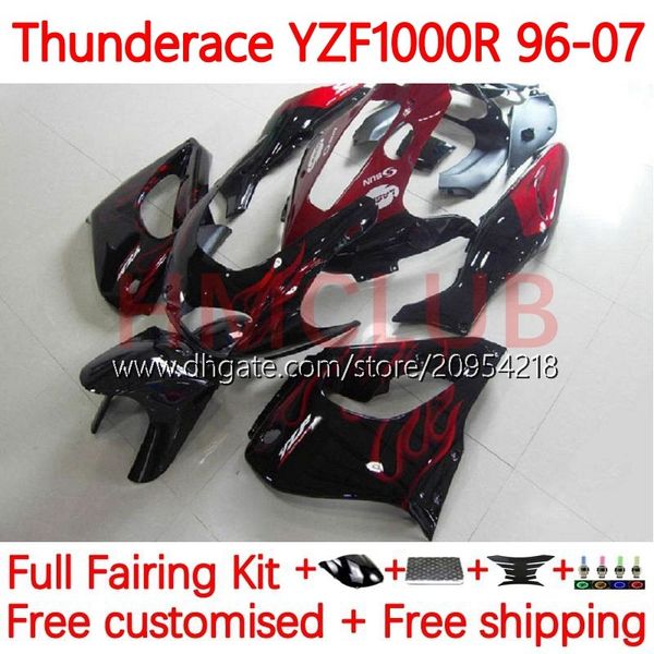 Carrozzeria per YAMAHA YZF1000R Thunderace YZF 1000R 1000 R 96-07 Corpo 8No.19 YZF-1000R 96 97 98 99 00 01 02 07 YZF1000-R 1996 2003 2004 2005 2006 2007 Carenatura rosso fiamme