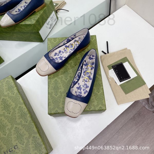 

dress shoes designer g family shallow mouth printing flat sole single shoes 2022 spring and summer new ballet mother color matching departme, Black