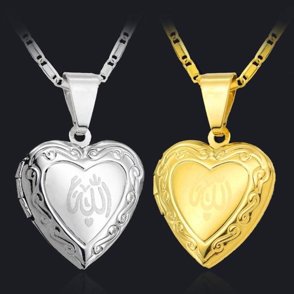 Collane con ciondolo Squisita collana musulmana placcata oro / argento a forma di cuore Po Box PER uomo Donna Anniversario Gioielli Party GiftPendant