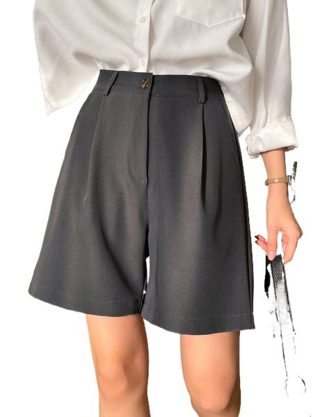 

dazy high waist plicated detail wide leg shorts u5q2#, White;black