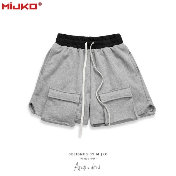 

men's shorts mijko men's wear women's spring and summer new high street multi pocket sports pants men's and women's, White;black
