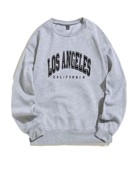 

letter graphic thermal lined sweatshirt i1mh#, Black