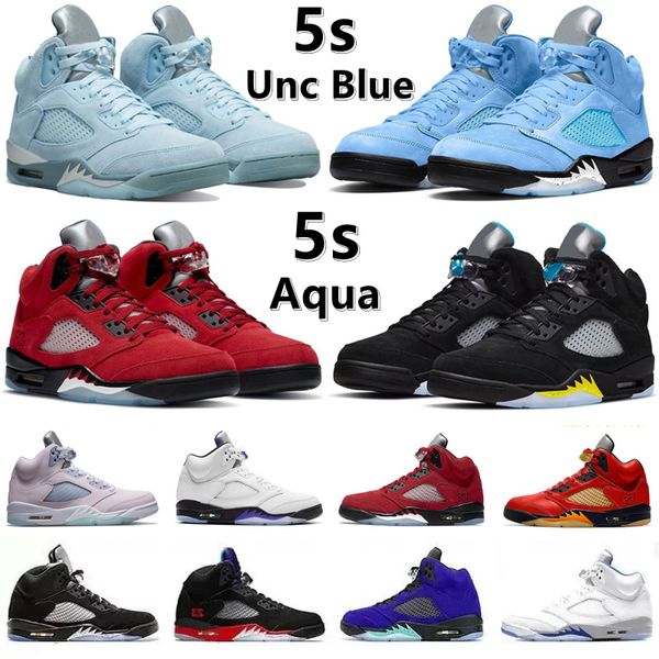 

jumpman 5 5s og mens retro basketball shoes unc racer blue aqua mars her easter concord bluebird raging bull oreo black metallic green bean