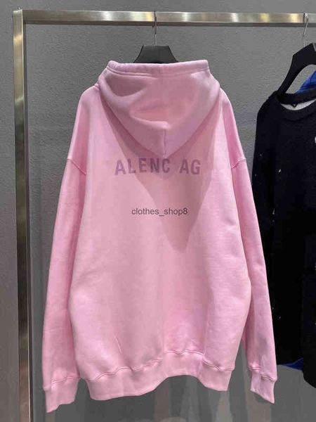 

designers hoodies balencaigass mens sweaters correct version of the new paris b home letters in autumn and winter pink men's women, Black