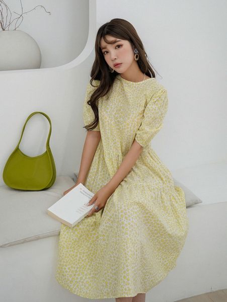 

dazy tie back ditsy floral smock dress e9ei#, Black;gray