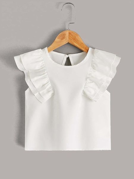 

toddler girls layered butterfly sleeve blouse she, White;black