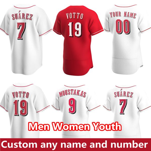 

19 joey votto 2022 mike 9 moustakas jersey baseball 7 eugenio suarez nick senzel sonny gray jesse winker barry larkin farmer griffey jr cust, Blue;black