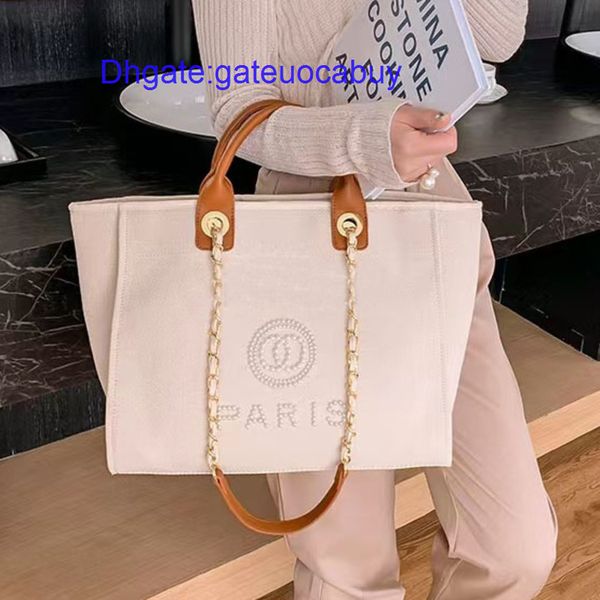 

classic canvas women evening bags fashion label pearl beach bag brand ch designers portable large capacity female handbag luxury big handbag