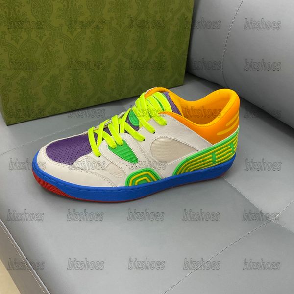 

sole reflective ggsgg causual mens white basket runner luxury sneaker shoe designers trim shoes mesh rubber vintage men interlocking laceup, Black