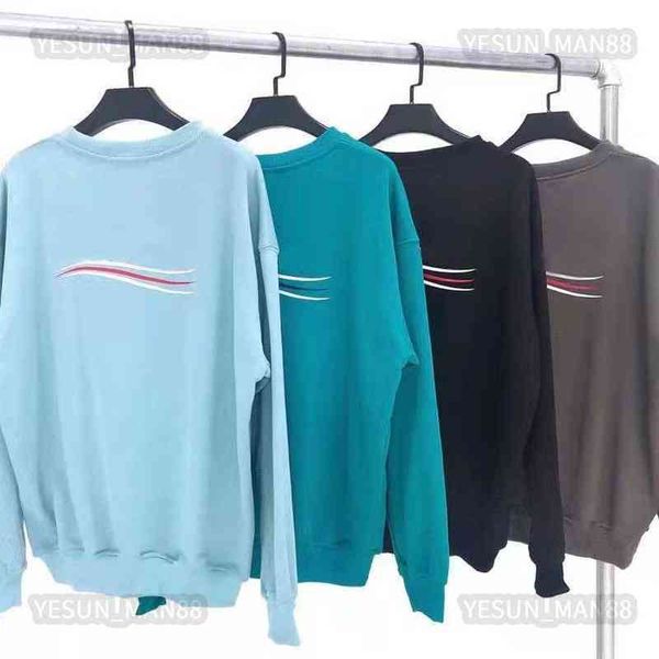 

designer luxury europe and america classic european fashion letter cola wave label printing pullover hoodie mens and womens hooded coat, Black