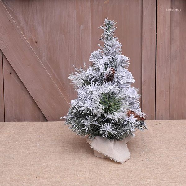 Decorações de Natal Cedro Árvores 30cm Mini 30/40/50/60cm Snow Powder Shopping Shopping Simulation Pine Desktop Decoration