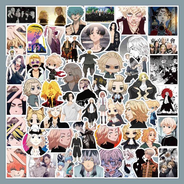 Impermeabile 10/30 / 60pcs Tokyo Revengers Adesivi anime Autoadesivi dei cartoni animati Decalcomanie per bambini giocattolo auto Moto Viaggi bagagli Chitarra Laptop Graffiti Sticker Autoadesivo auto