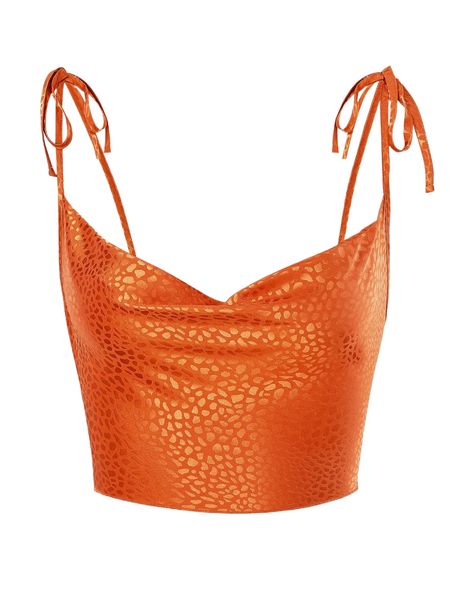 

dalmatian jacquard tie shoulder satin cami j2p4#, White