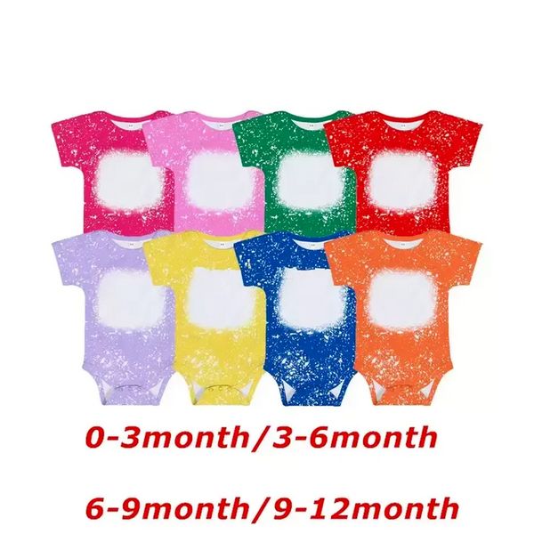 Großhandel Sublimation gebleichte Baby Onesies Blank Wärmeübertragung Baumwolle Gefühl Kleidung DIY Eltern-Kind-Kleidung 0-24 Monate B0602N12
