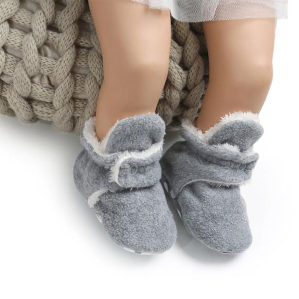 Atletico All'aperto Inverno Nato Neonate maschi Scarpe da bambino Soffici Stivali da neve Morbida suola in pile First Walker Toddler Peluche 0-18MAthletic Athl