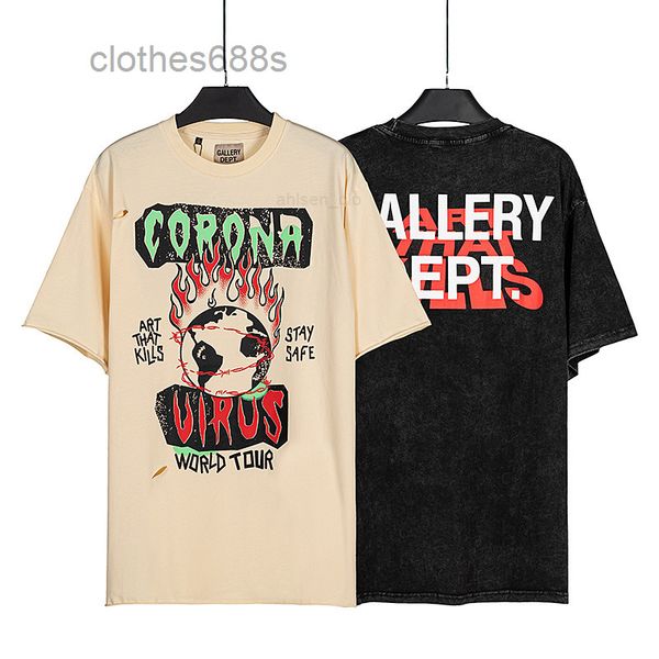 

mens t-shirts galeryss designer shirts depts 2022 early spring wash old high street graffiti print short sleeve street fashion t, White;black