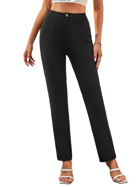

tall high waist straight leg pants p9sl#, Black;white
