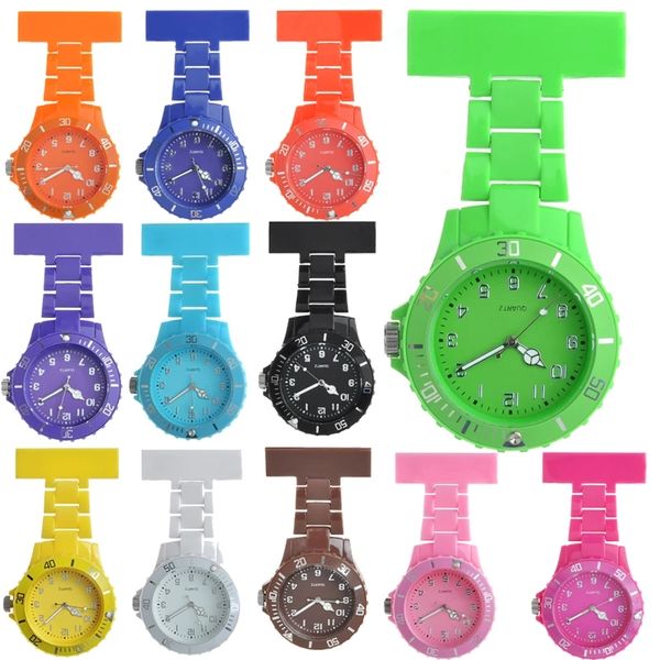 Nuovi orologi da infermiera di design Pin Spilla BIG Count Pluse Meter Dial Mano luminosa Orologio da taschino da infermiera Fob inossidabile di alta qualità