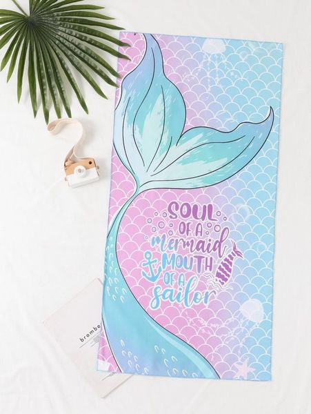 

toddler girls fish scale print beach blanket she, Blue