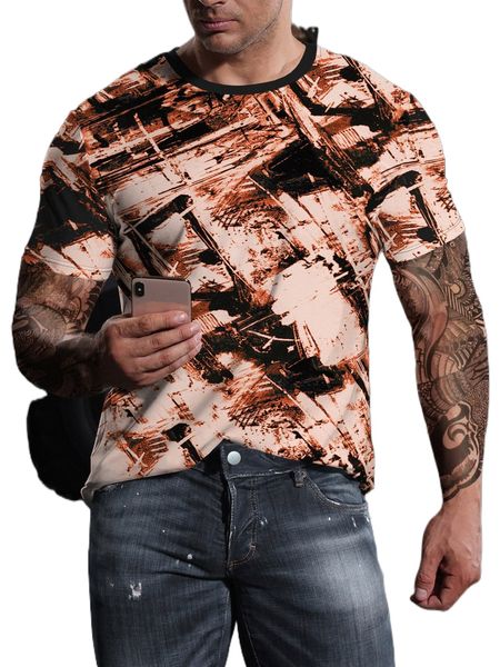 

men graphic print tee 75i9#, White;black