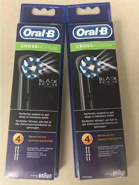 

oral-b ebr25-4 cross action replacement toothbrush heads for automatic electric toothbrush deep cleaning 4head/set
