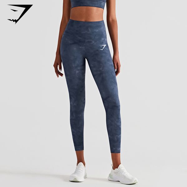 

gymshark nude yoga pants yoga outfits cross border printing tie dyed leggings european and american peach hip fitness pant women, White;red