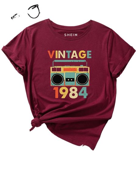 

radio & letter graphic tee 01kj#, White