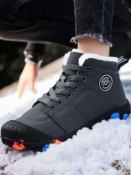 

boys minimalist lace-up front boots she, Black;grey
