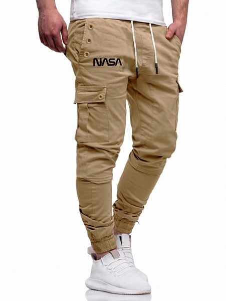 

men letter graphic flap pocket side drawstring waist cargo pants y5rx#, Black